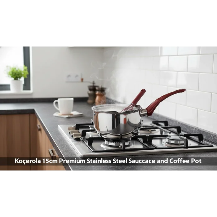 Koçerola 15 cm Premium Paslanmaz Çelik Sosluk ve Cezve