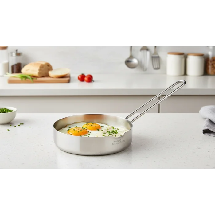 Premium 14 cm Yarım Çember Paslanmaz Çelik Çok Amaçlı Yumurta & Sos Tavası