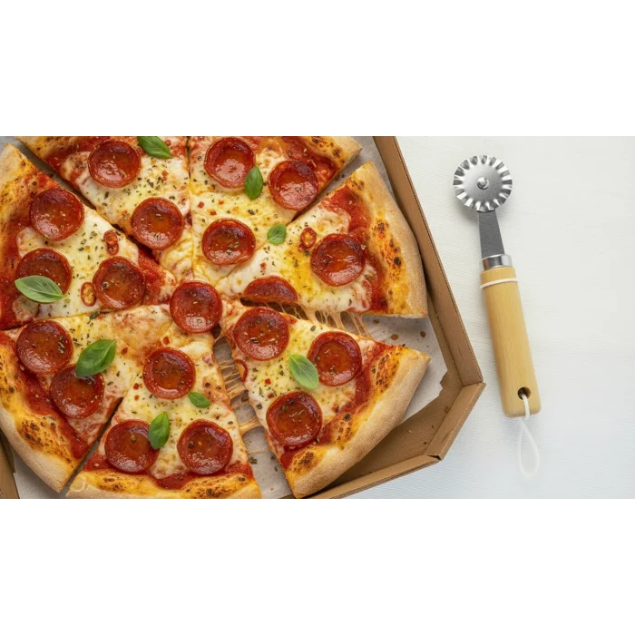 italyan tasarım Pizza Dilimleyici – Şık Ahşap Tasarım