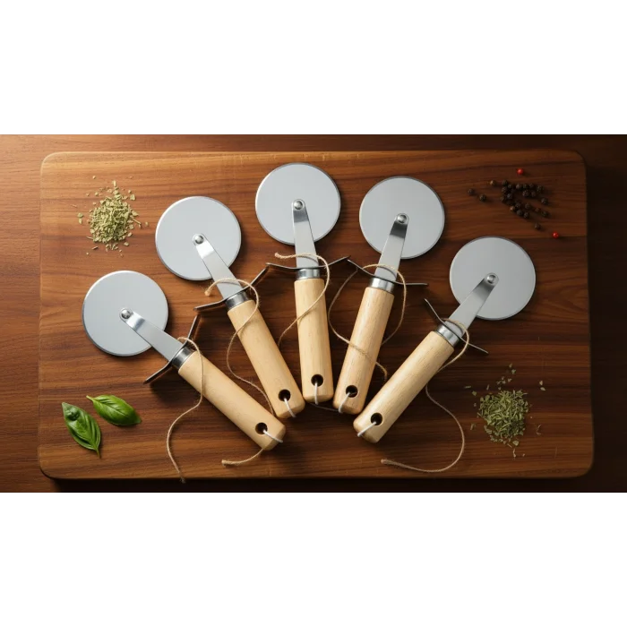 italyan tasarım ahşap Metal Pizza Dilimleyici 5 adet otel resteurant cafe