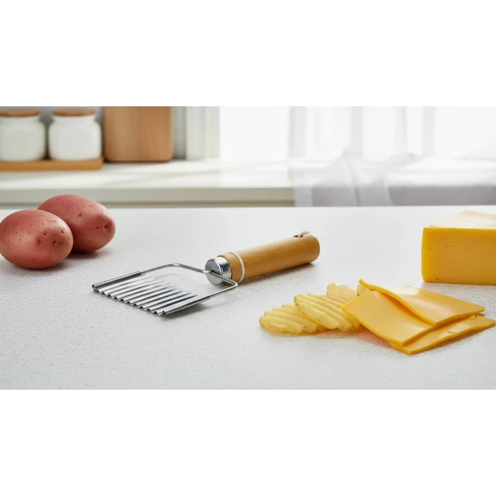 Bambu Saplı Metal Patates Doğrayıcı Dilim Dilim