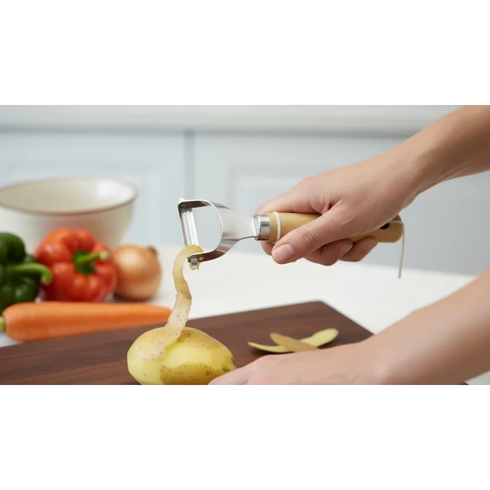 italyan tasarım ahşap Saplı Metal Meyve Sebze Soyacağı