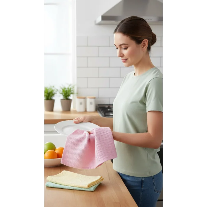 Lüks 3’lü Mikrofiber Temizlik Seti – Cam & Ayna Uzmanı