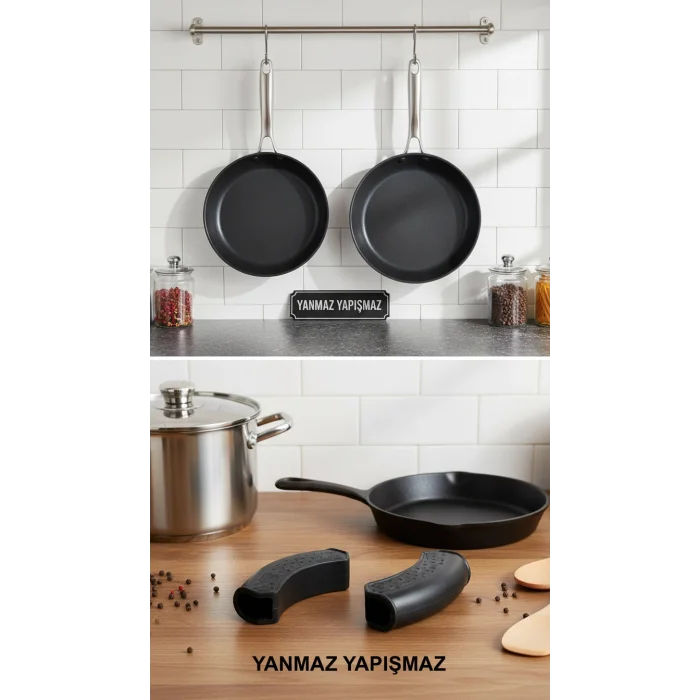 Prestij Çift Yanmaz Yapışmaz Silikon Tencere Tutacağı – 10x4cm Isı Yalıtımlı