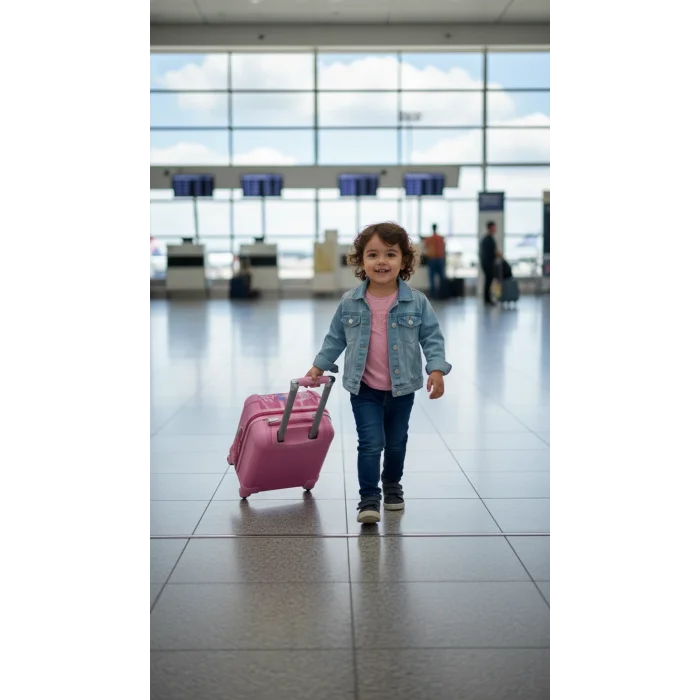 Prestij Prenses Çocuk Valizi – 360° Dönüşlü Pembe Tasarım