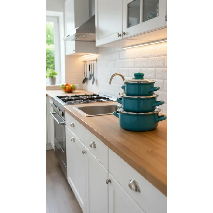 Protocol London 12/14/16 cm Mini Emaye Tencere Seti – Şık Çevre Dostu Çoklu Ocak Uyumu