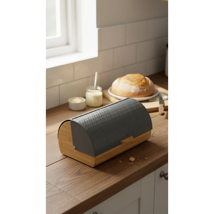 Zigzag Şıklık: Premium Bambu Ekmek Kutusu