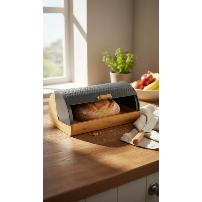 Zigzag Şıklık: Premium Bambu Ekmek Kutusu
