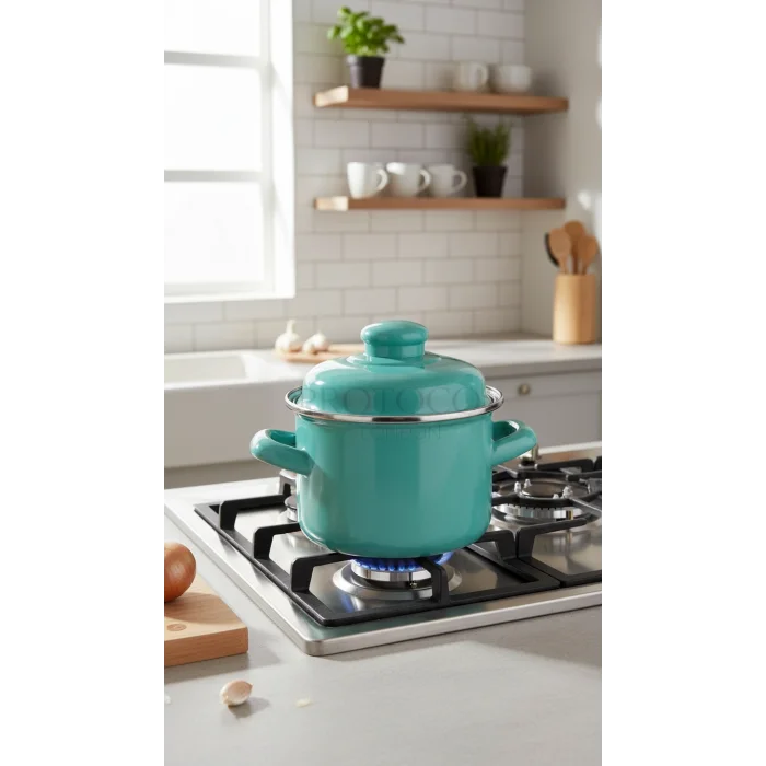 Lüks Emaye Mini Derin Tencere 12 cm – 900 ml