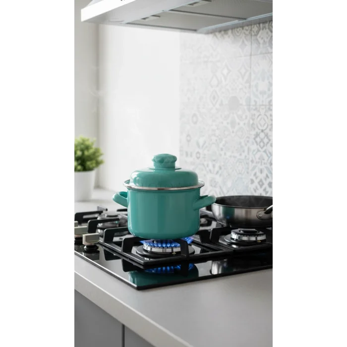 Lüks Emaye Mini Derin Tencere 12 cm – 900 ml