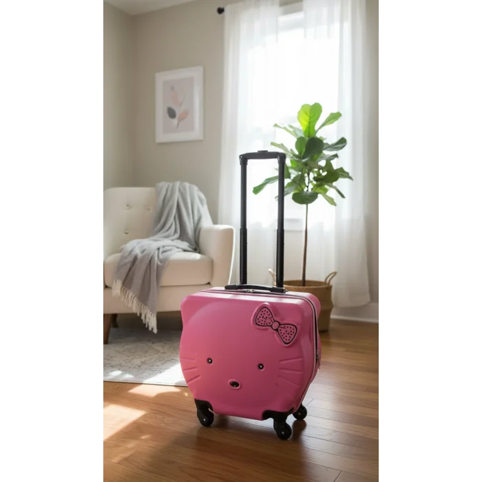Lüks ABS Hello Kitty Çocuk Seyahat Valizi – 4 Tekerli