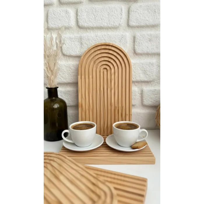 Gökkuşağı Premium Sunum Tahtası – 30x18 cm Açık Kahve