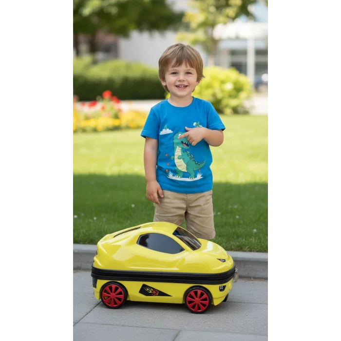 Lüks Çekçekli Çocuk Araba Valizi – Şıklık ve Konforun Buluşması