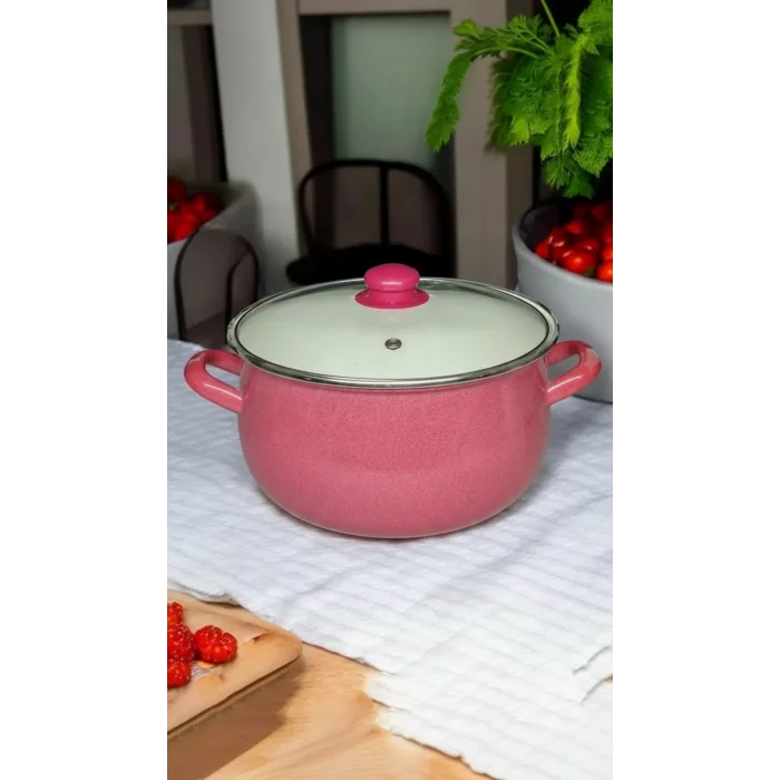 Luxe Emaye 24 cm Kırmızı Yoğurt Tenceresi – 5.5 L