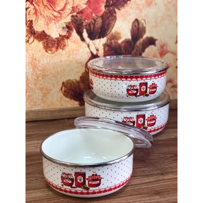 Prestijl reçel Emaye 3lü Saklama Seti – 14/16/18 cm