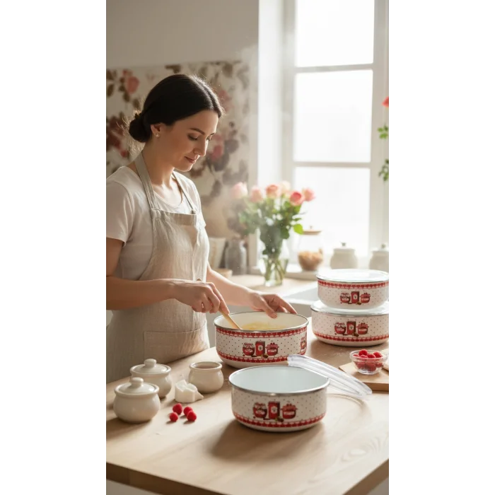 Prestijl reçel Emaye 3lü Saklama Seti – 14/16/18 cm