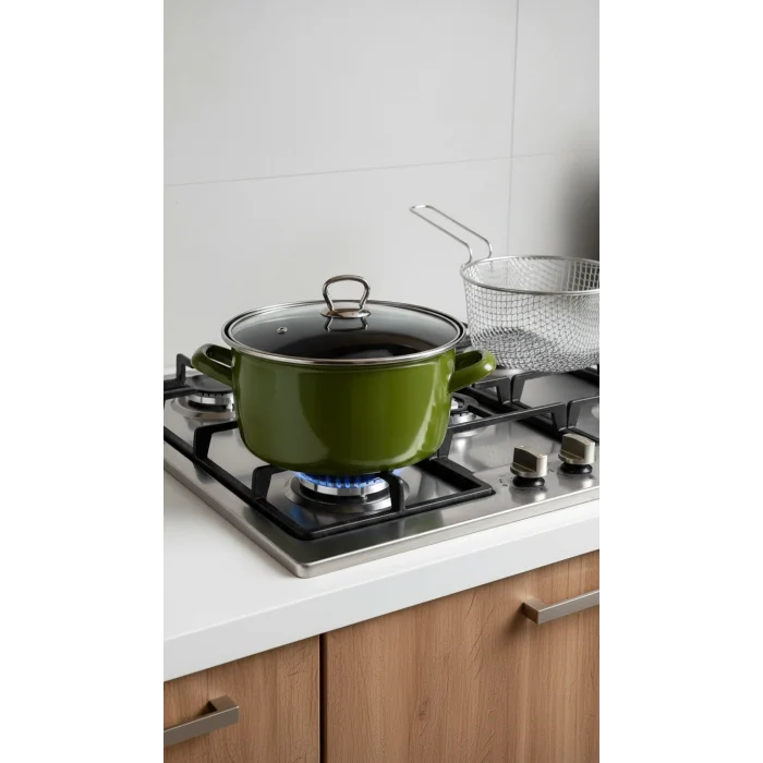 Milano Premium 22 cm Zeytin Yeşili Kızartma Tenceresi – 4,5 L