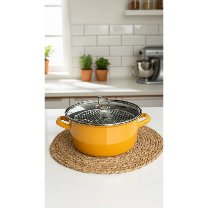 Kızartma Tenceresi Sarı 22 Cm 4,5 Lt