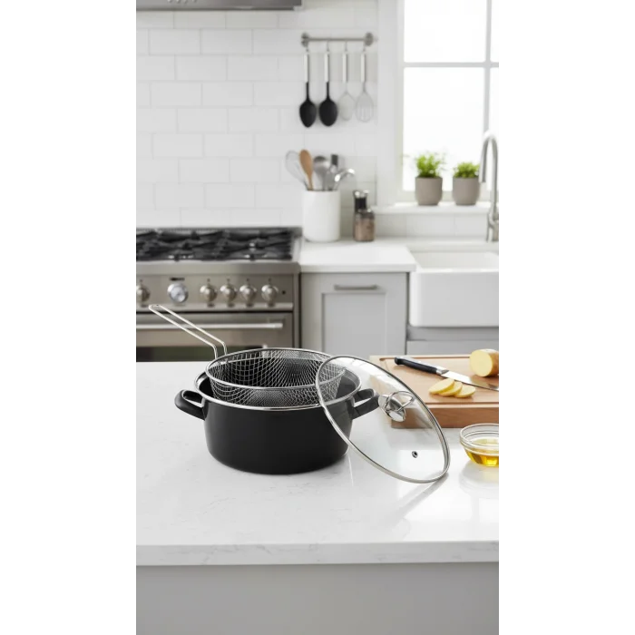 Emaye Kızartma Tenceresi 22 Cm 4,5 Lt