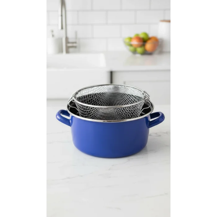 Lüks İtalyan Emaye kızartma tenceresi – 22 cm 3,5 Lt