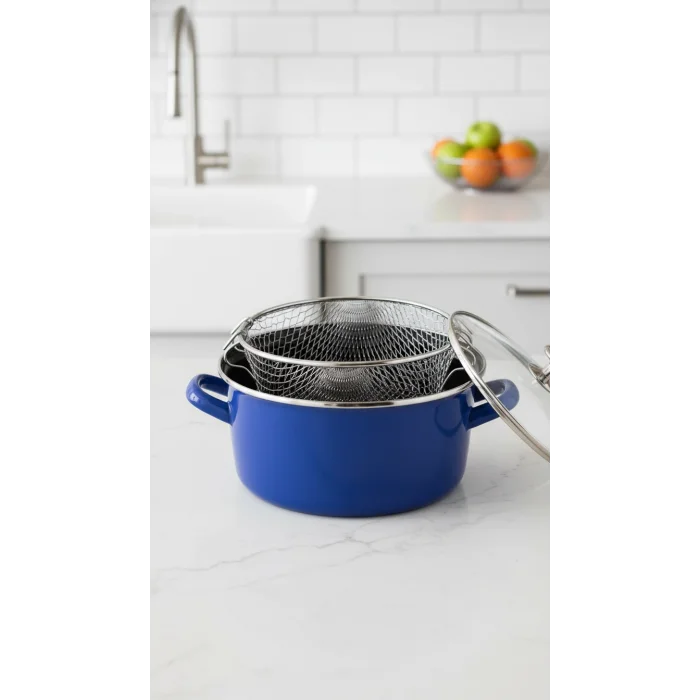 Lüks İtalyan Emaye kızartma tenceresi – 22 cm 3,5 Lt