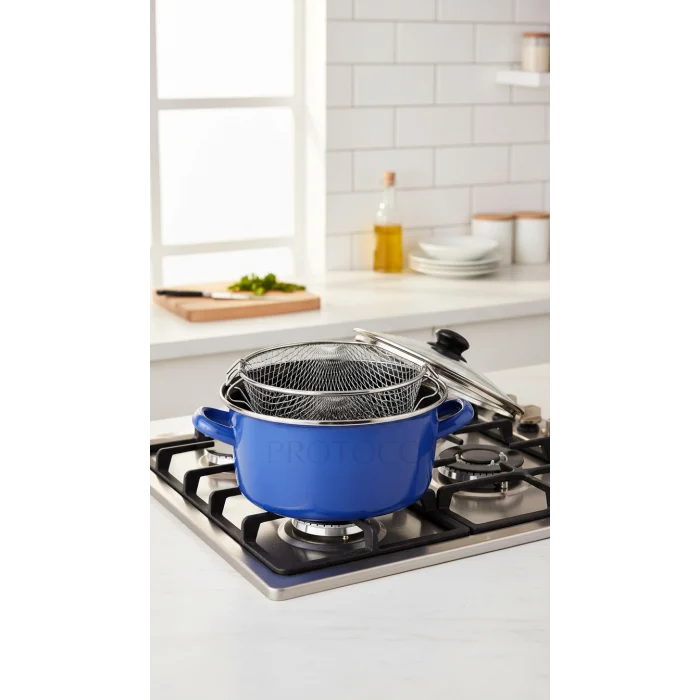 Lüks İtalyan Emaye kızartma tenceresi – 22 cm 3,5 Lt