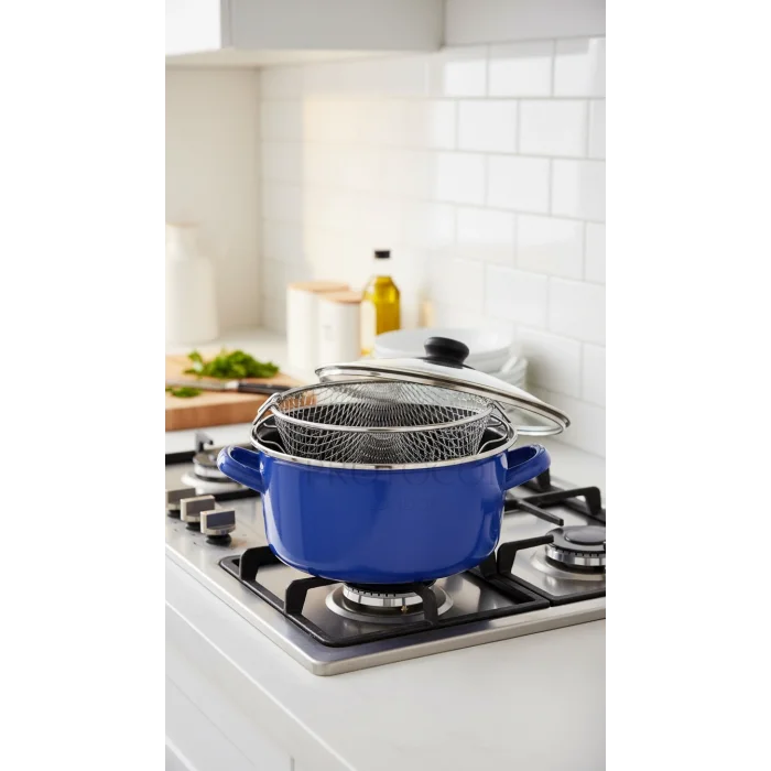 Lüks İtalyan Emaye kızartma tenceresi – 22 cm 3,5 Lt