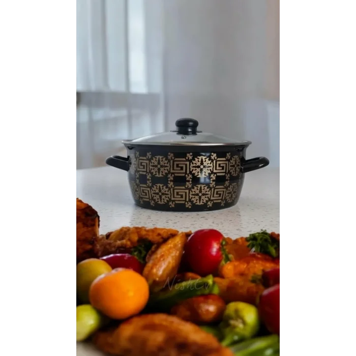 Prestij Siyah Desenli 22 cm Kızartma Tenceresi – 4.5 L