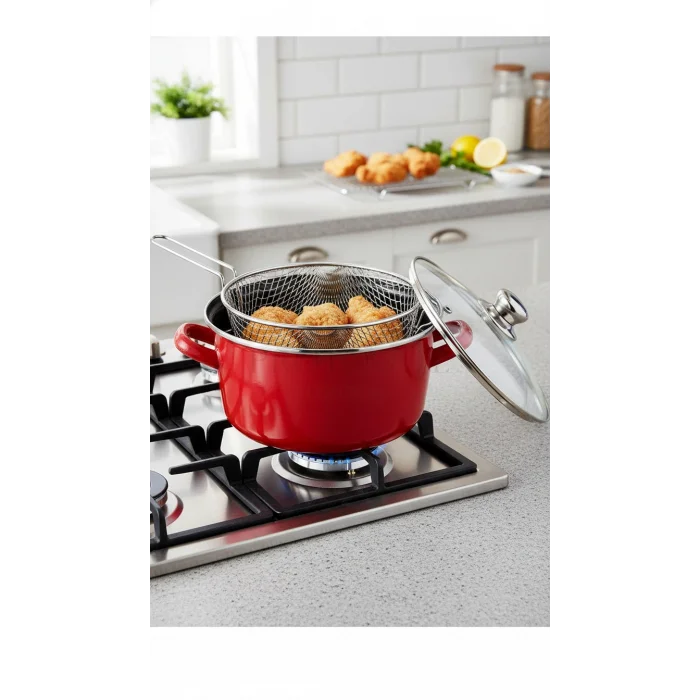 Milano Premium Kızartma Tenceresi – Kırmızı 22 cm – 4.5 Lt