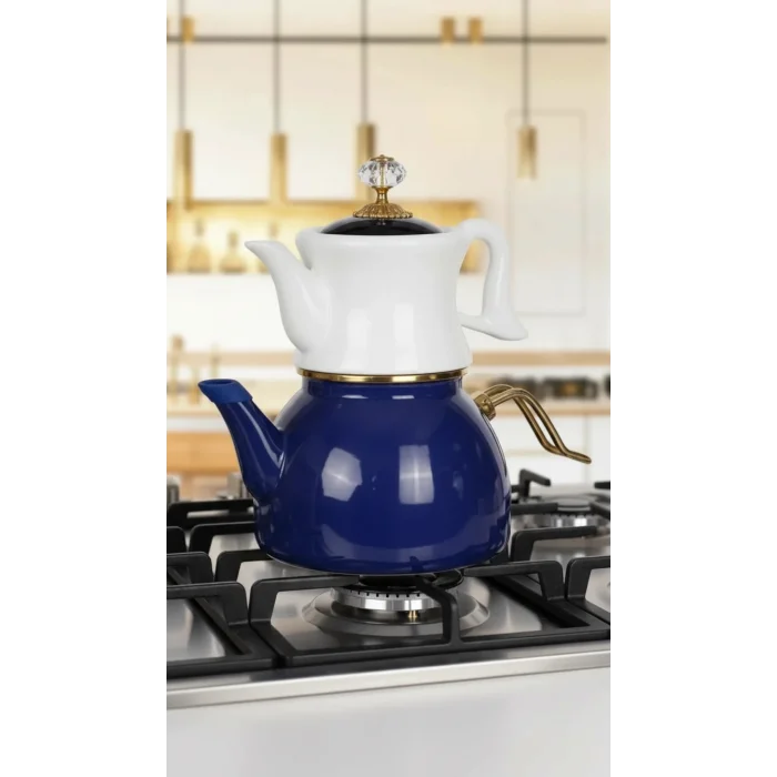 Dufy Prestige Lacivert Çaydanlık Seti