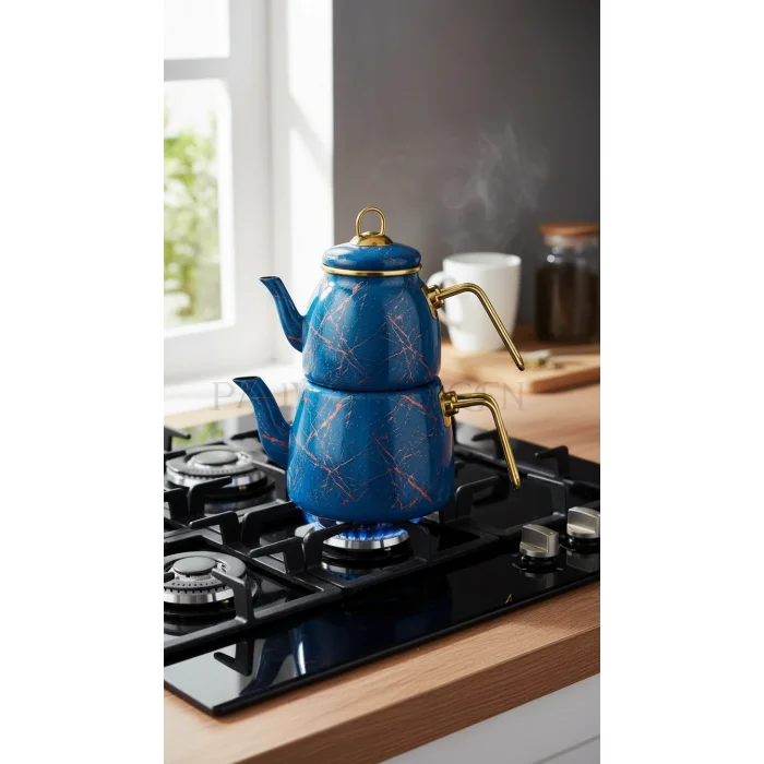 Lüks Kırık Mermer Çaydanlık Takımı – Özel Tasarım Serisi