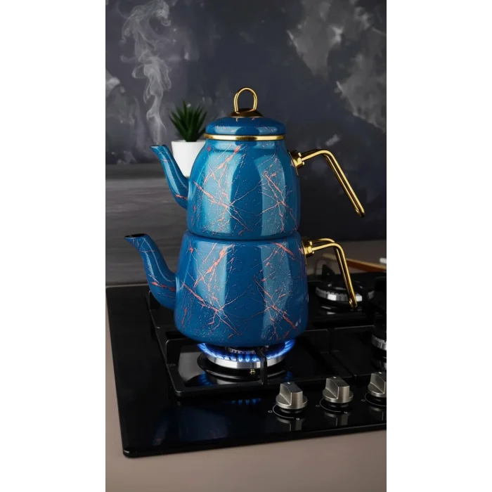 Lüks Kırık Mermer Çaydanlık Takımı – Özel Tasarım Serisi