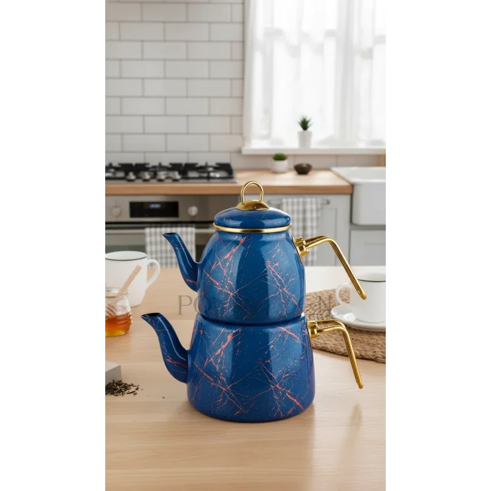 Lüks Kırık Mermer Çaydanlık Takımı – Özel Tasarım Serisi