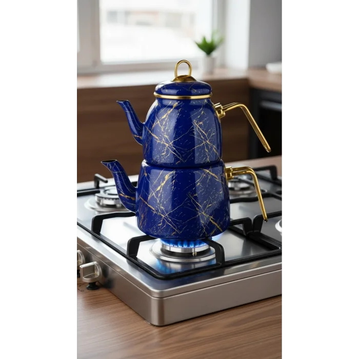 Protokol London Kırık Mermer Lüks Çaydanlık Takımı