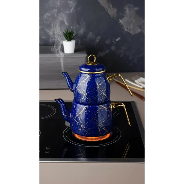 Protokol London Kırık Mermer Lüks Çaydanlık Takımı