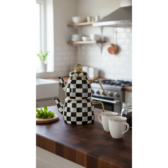 Kırık Mermer Çaydanlık Seti – Özel Tasarım Lüks Serisi