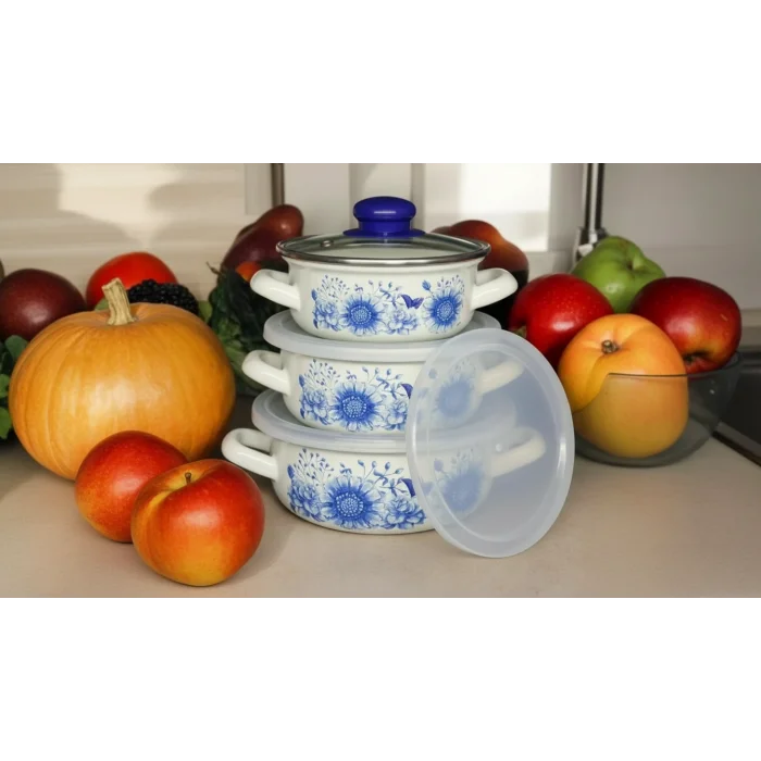 İtalyan Merve Prestige 3lü Emaye Tencere Seti 14/16/18 cm – Pişir & Sakla