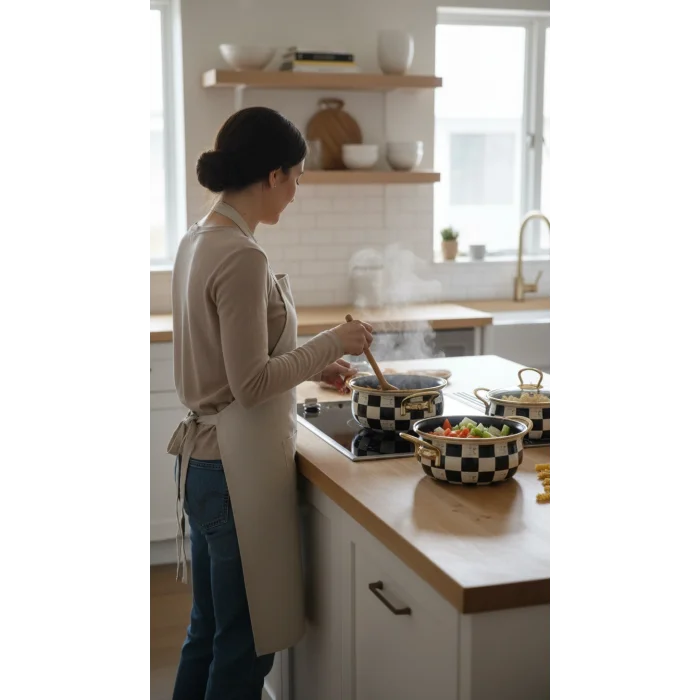 İtalyan Dama Emaye Tencere Seti – 16/18/20 cm