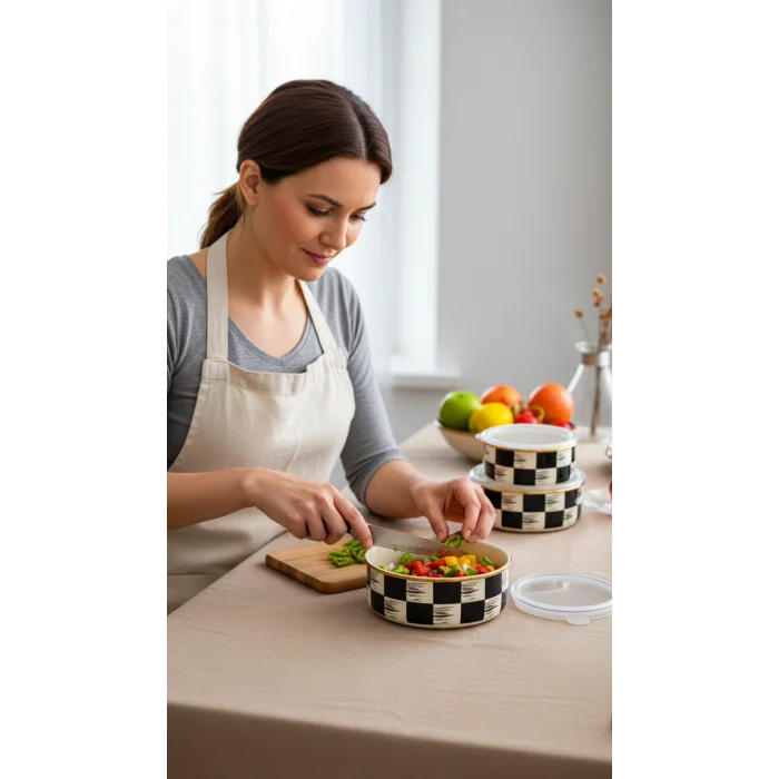 İtalyan Dama Vakumlu Saklama Kabı Seti – 3 Boyutlu Lüks