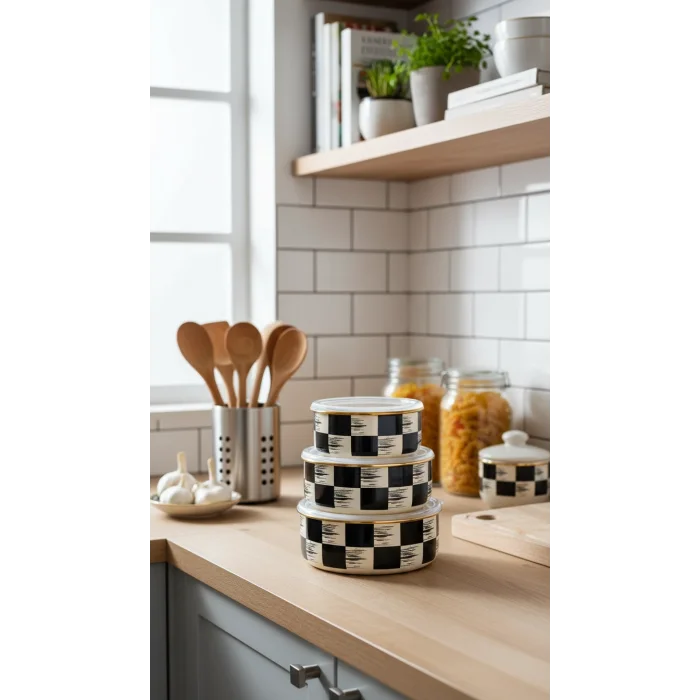 İtalyan Dama Vakumlu Saklama Kabı Seti – 3 Boyutlu Lüks