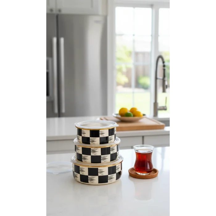 İtalyan Dama Vakumlu Saklama Kabı Seti – 3 Boyutlu Lüks