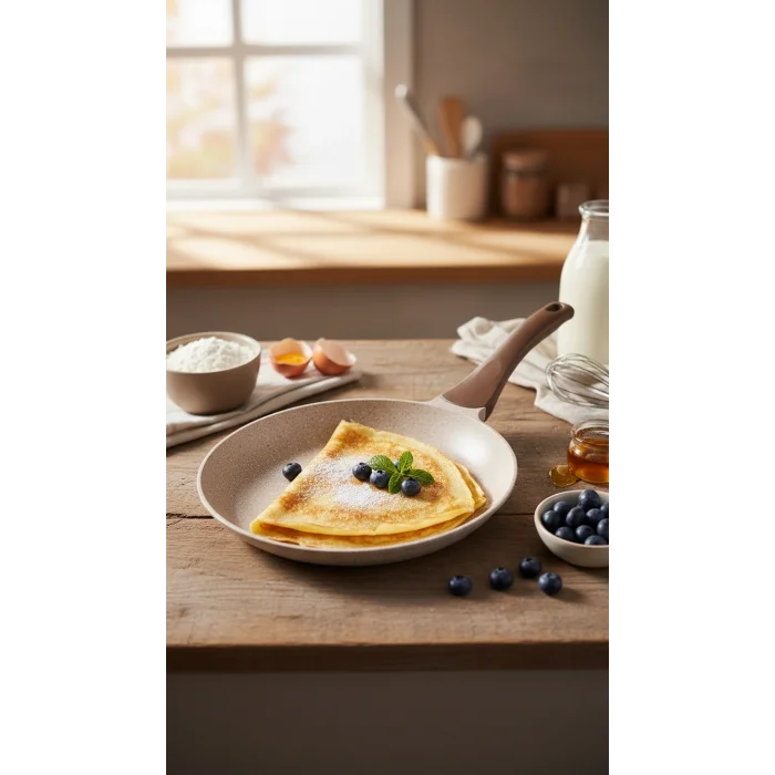 ThermoAD Granit Döküm Krep Tava 26 Cm Vizon