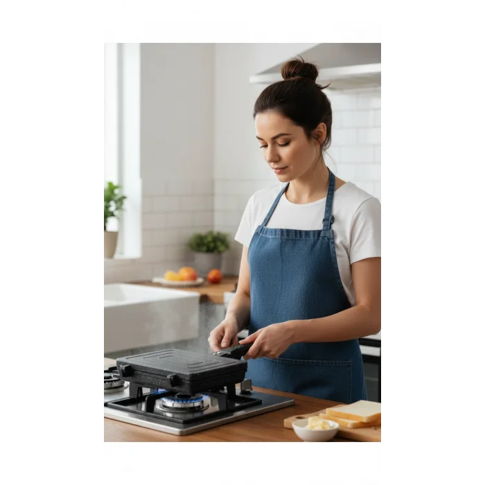 Lüx Granit Döküm Ocak Üstü El Tost & Kızartma Makinesi