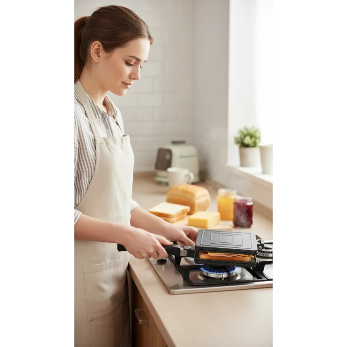 Ocak Üstü Iç Dış Granit Lüx Tost Makinesi