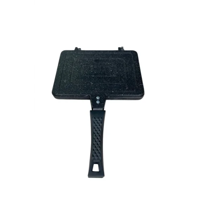 Çift Taraflı Granit Döküm Kamp ve Ocak Üstü Tost Makinesi - Siyah