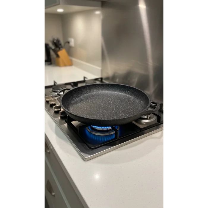 Hanımeli Granit Döküm 38 cm Çok Amaçlı Tava – Profesyonel Eşit Isı Dağılımı