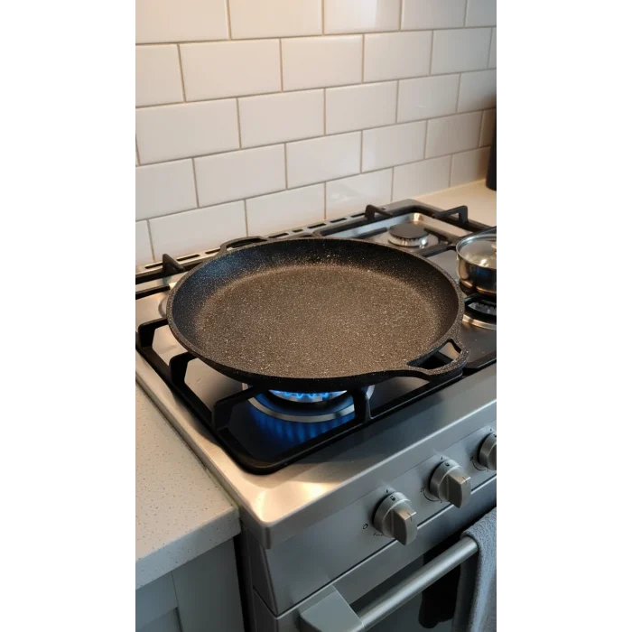 Hanımeli Granit Kaplamalı Döküm Tava 38cm – Lüks Mutfak Çözümü