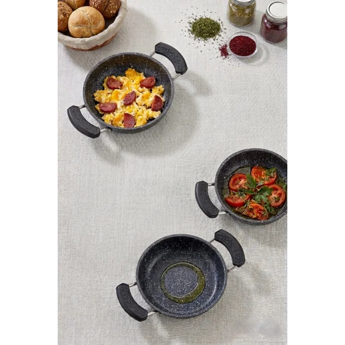 Nishev Premium 3lü Yanmaz Yapışmaz Silikon Tava & Sahan Tutacağı Seti