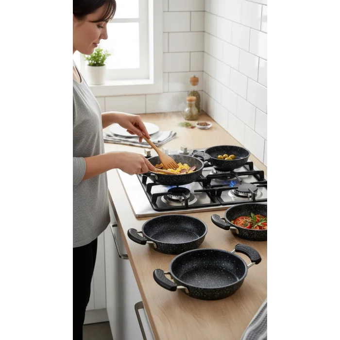 Premium 10 Parça Yanmaz Silikon Tava ve Sahan Tutacak Seti