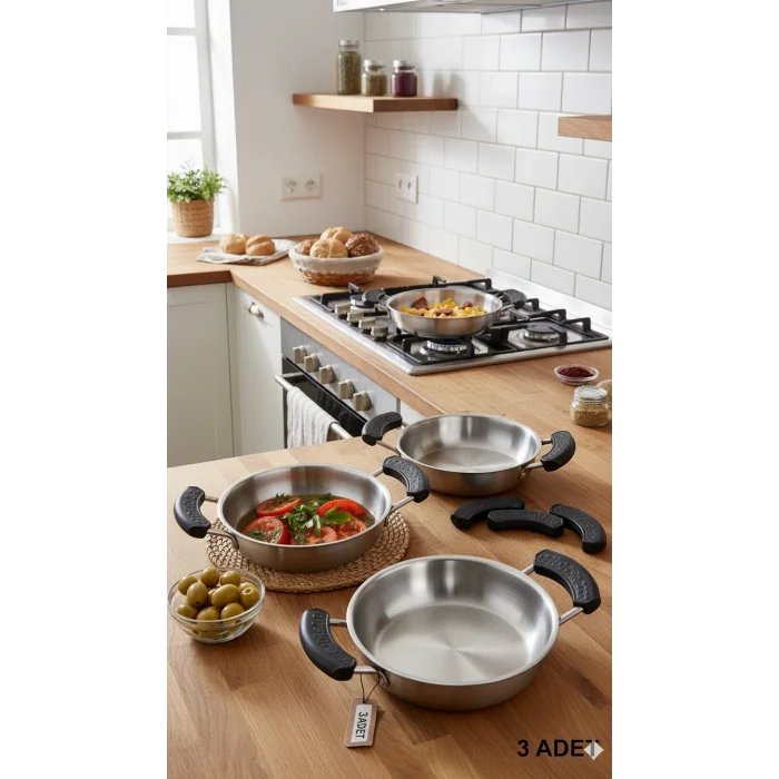 Premium Yanmaz Silikon Tava & Sahan Tutacağı Çift